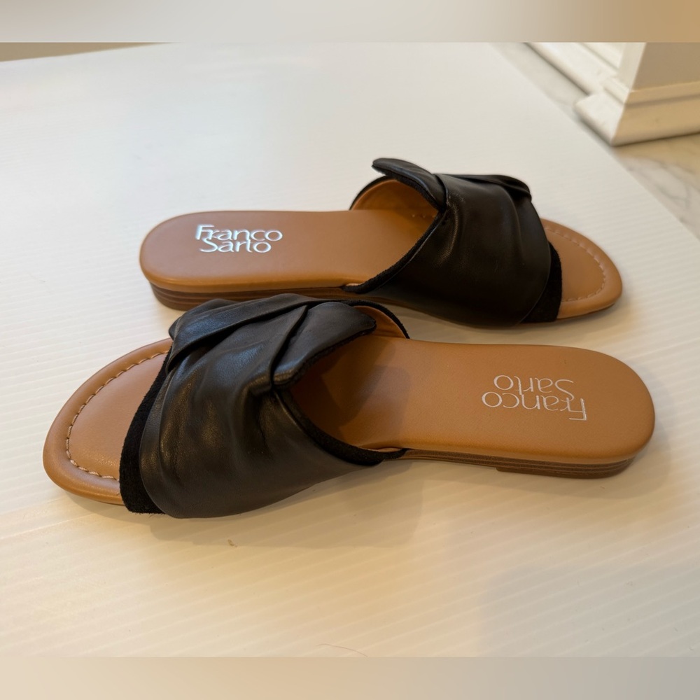 Franco Sarto Black Slide Sandals US Size 6 - Picture 2 of 5